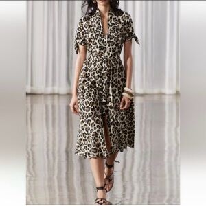 NWT Zara Leopard Print Midi Dress